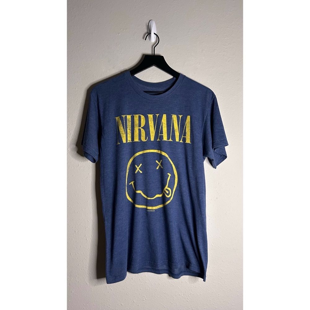 Nirvana Yellow Smiley Face Short Sleeve Tee Size M